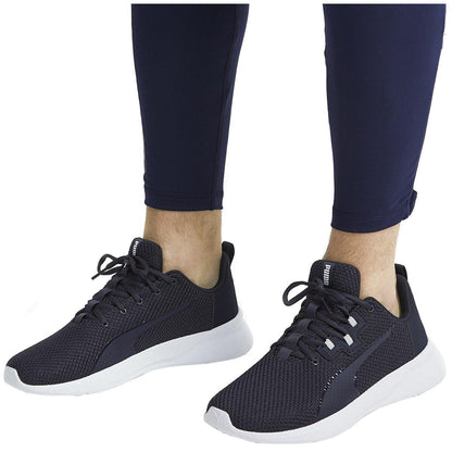 PUMA Men's Tishatsu Mesh Runner Peacoat and White