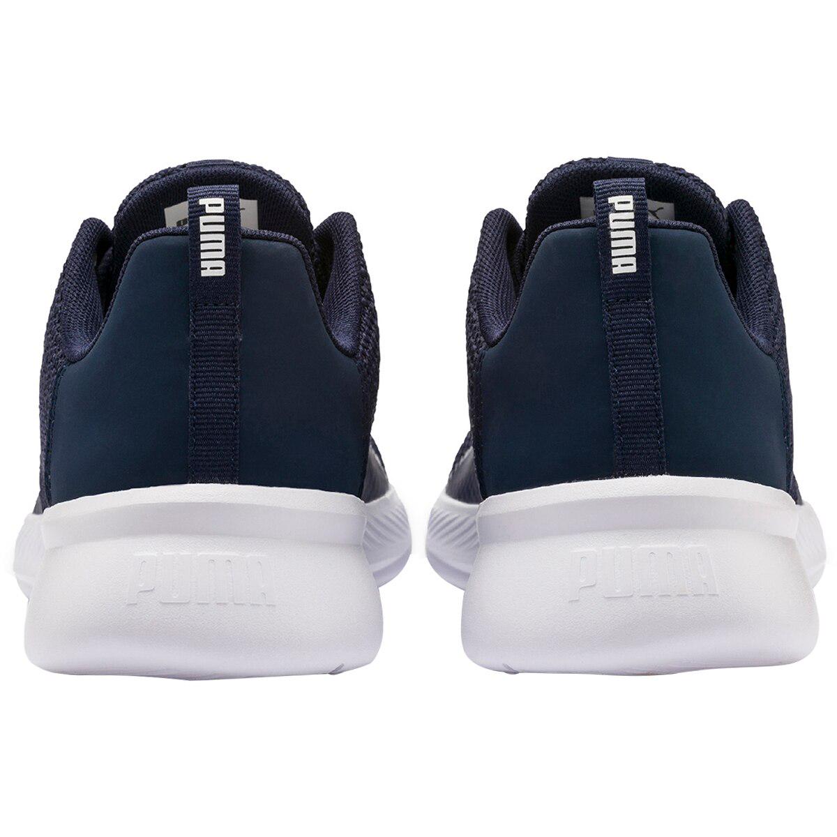 PUMA Men's Tishatsu Mesh Runner Peacoat and White