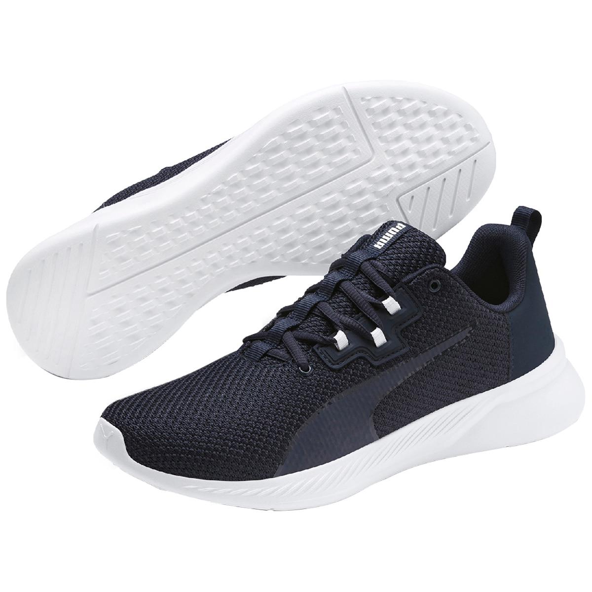 PUMA Men's Tishatsu Mesh Runner Peacoat and White