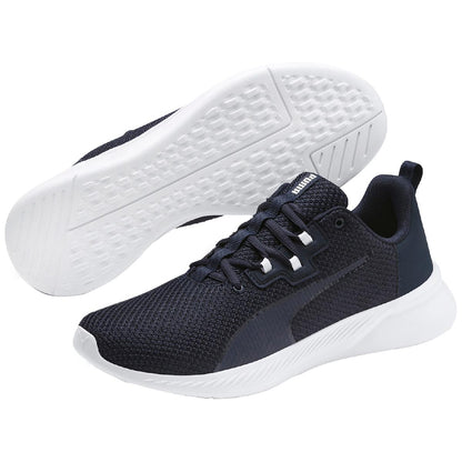 PUMA Men's Tishatsu Mesh Runner Peacoat and White