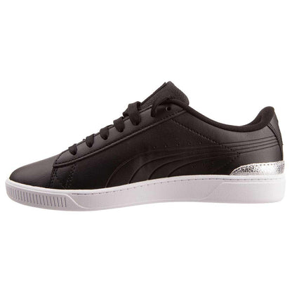 PUMA Vikky V3 Leather Metallic Shine Black Silver