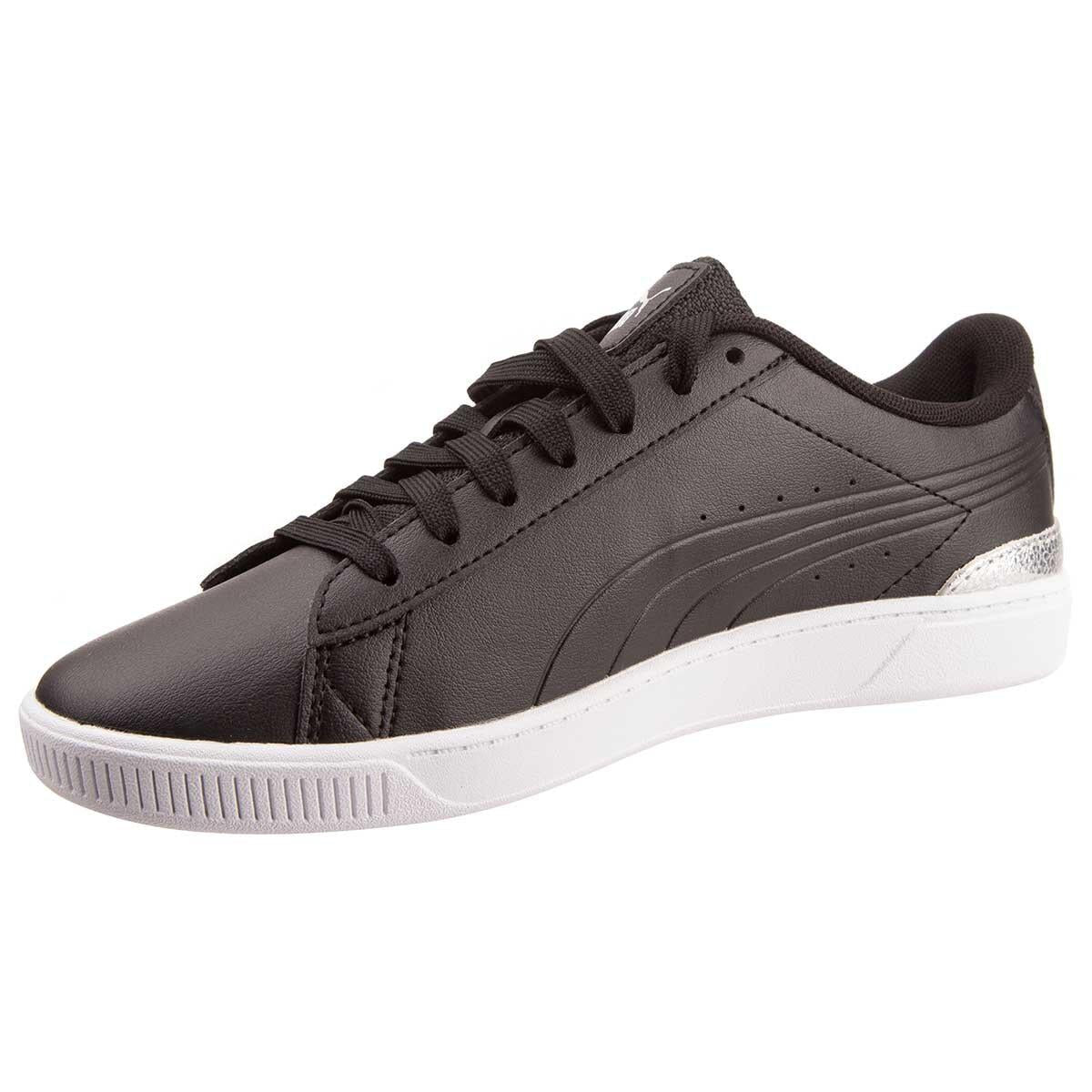 PUMA Vikky V3 Leather Metallic Shine Black Silver
