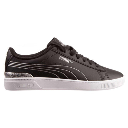 PUMA Vikky V3 Leather Metallic Shine Black Silver