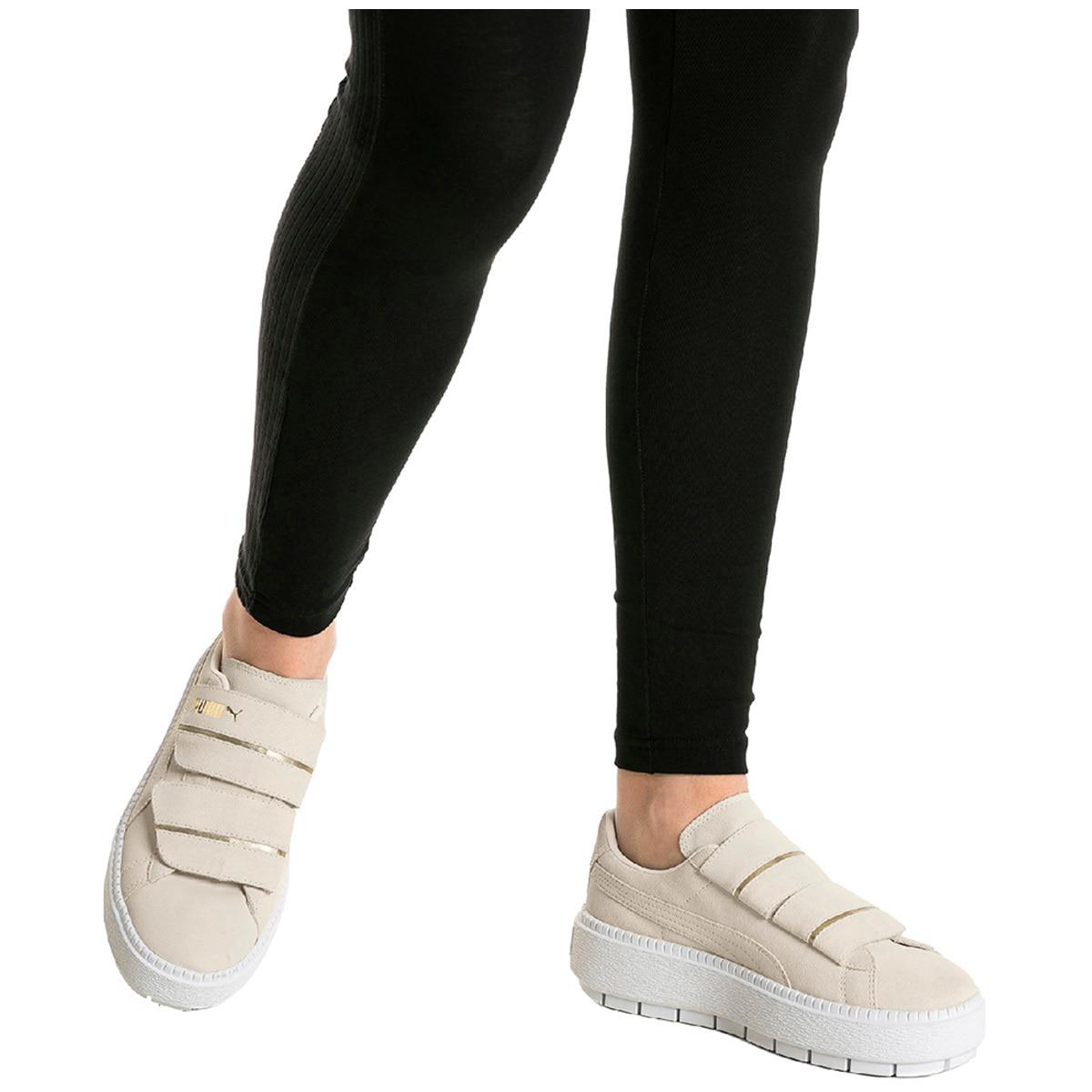 PUMA Women's Platform Trace Strap Shoe White
