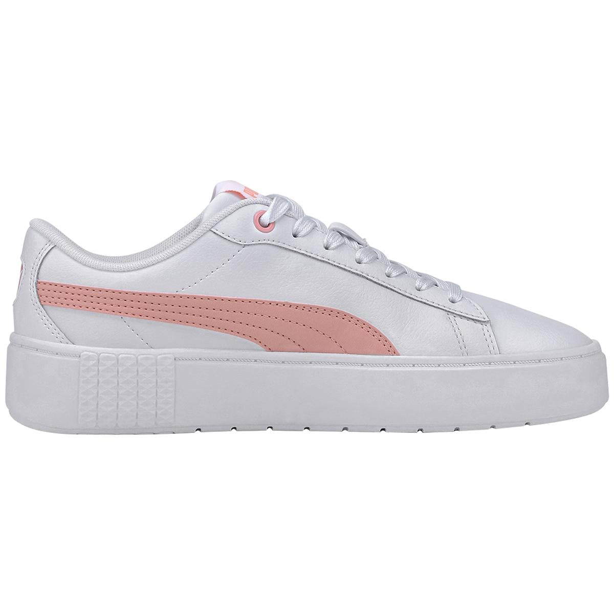 PUMA Women's Smash Platform Shoe White and Pink