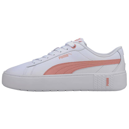 PUMA Women's Smash Platform Shoe White and Pink