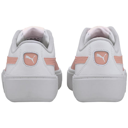 PUMA Women's Smash Platform Shoe White and Pink