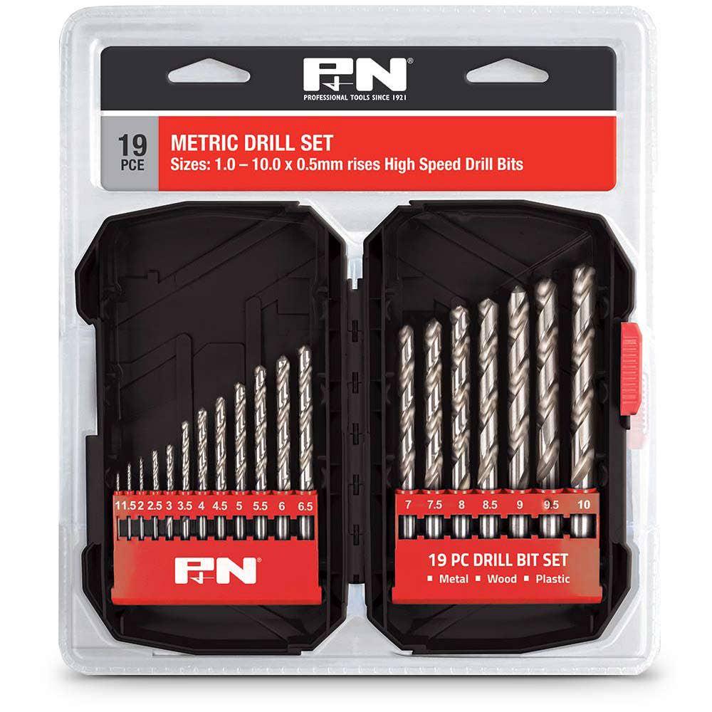 P&N 19 Piece 1-10mm HSS Jobber Drill Bit Set 166044641
