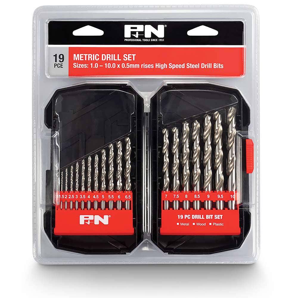 P&N 19 Piece 1-10mm HSS Jobber Drill Bit Set 166044641