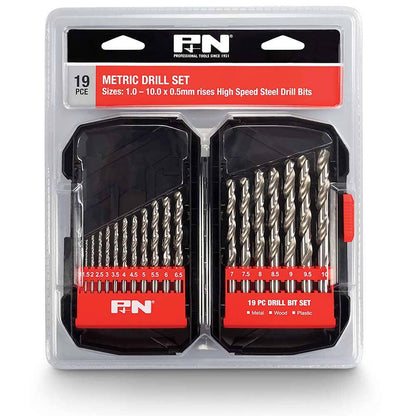 P&N 19 Piece 1-10mm HSS Jobber Drill Bit Set 166044641