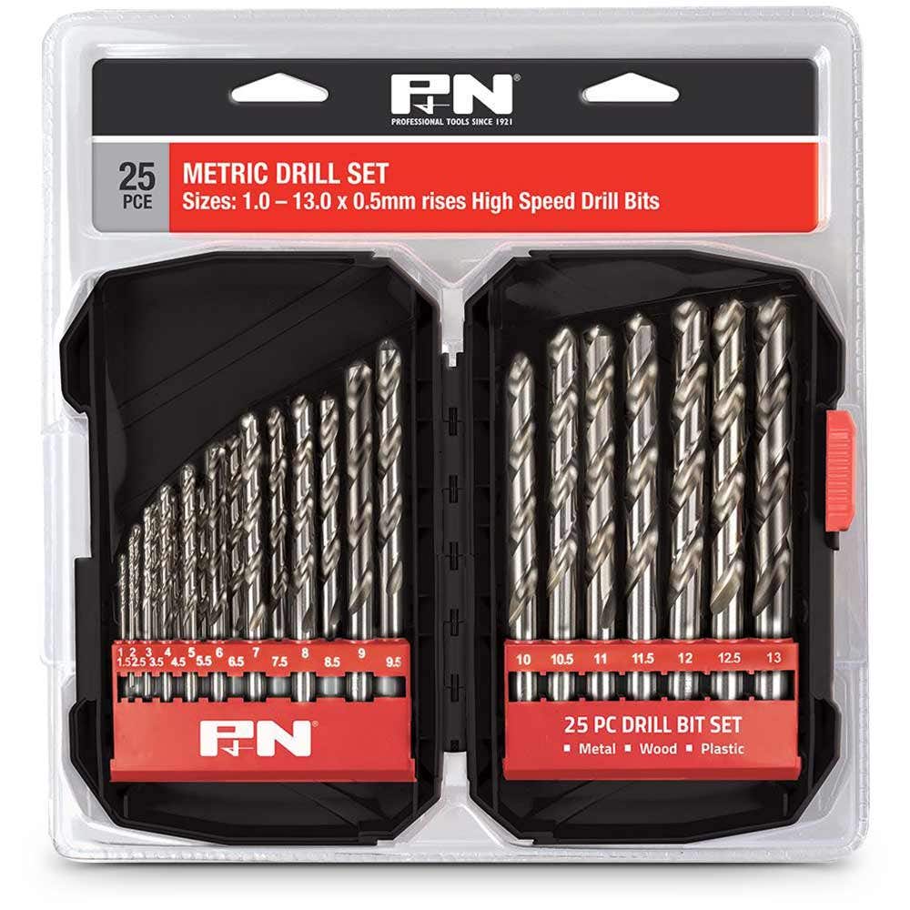 P&N 1-13mm Metric HSS-Bright Jobber Drill Bit Set - 25 Piece