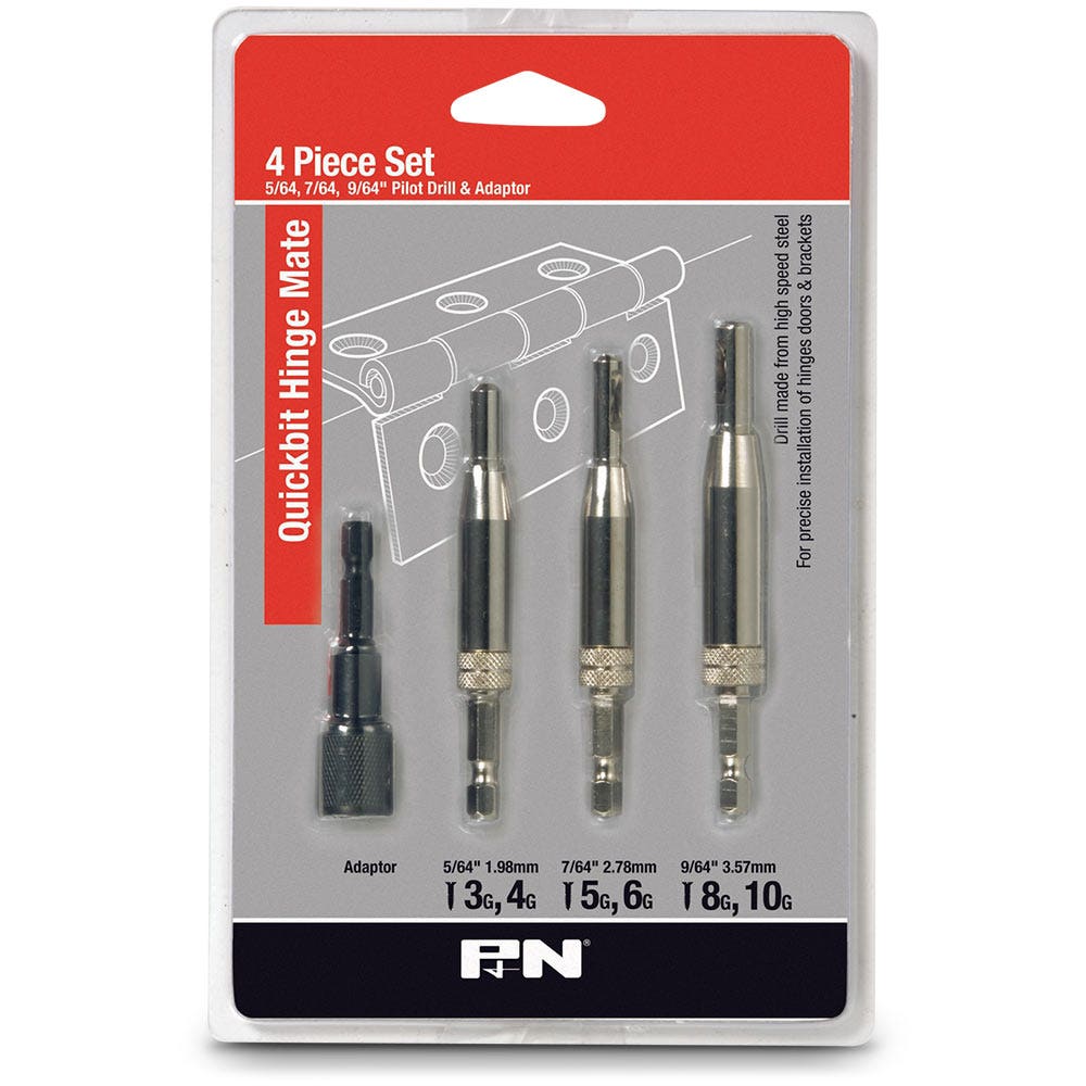 P&N 5 64 - 9 64 1 4 Hinge Self-Center Wood Drill Bit Set - 4 Piece 1714000