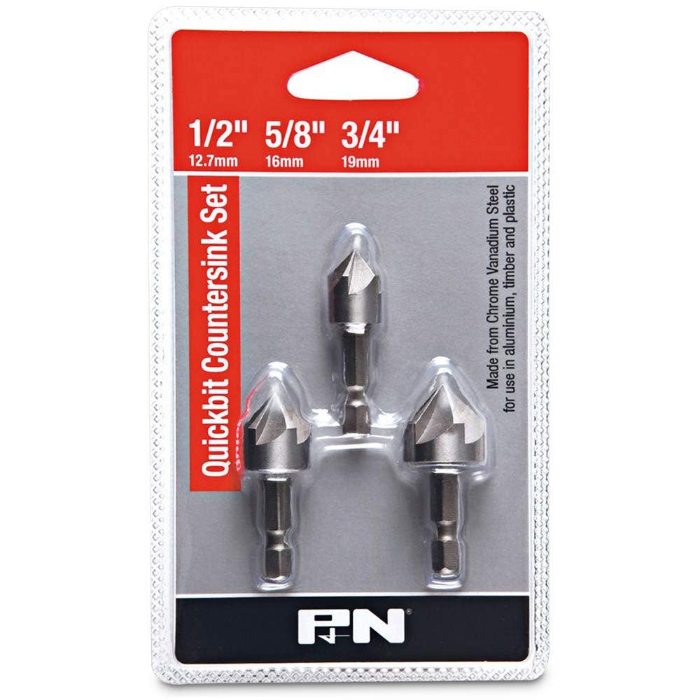 P&N QUICKBITS 1 2-3 4inch Countersink Set - 3 Piece