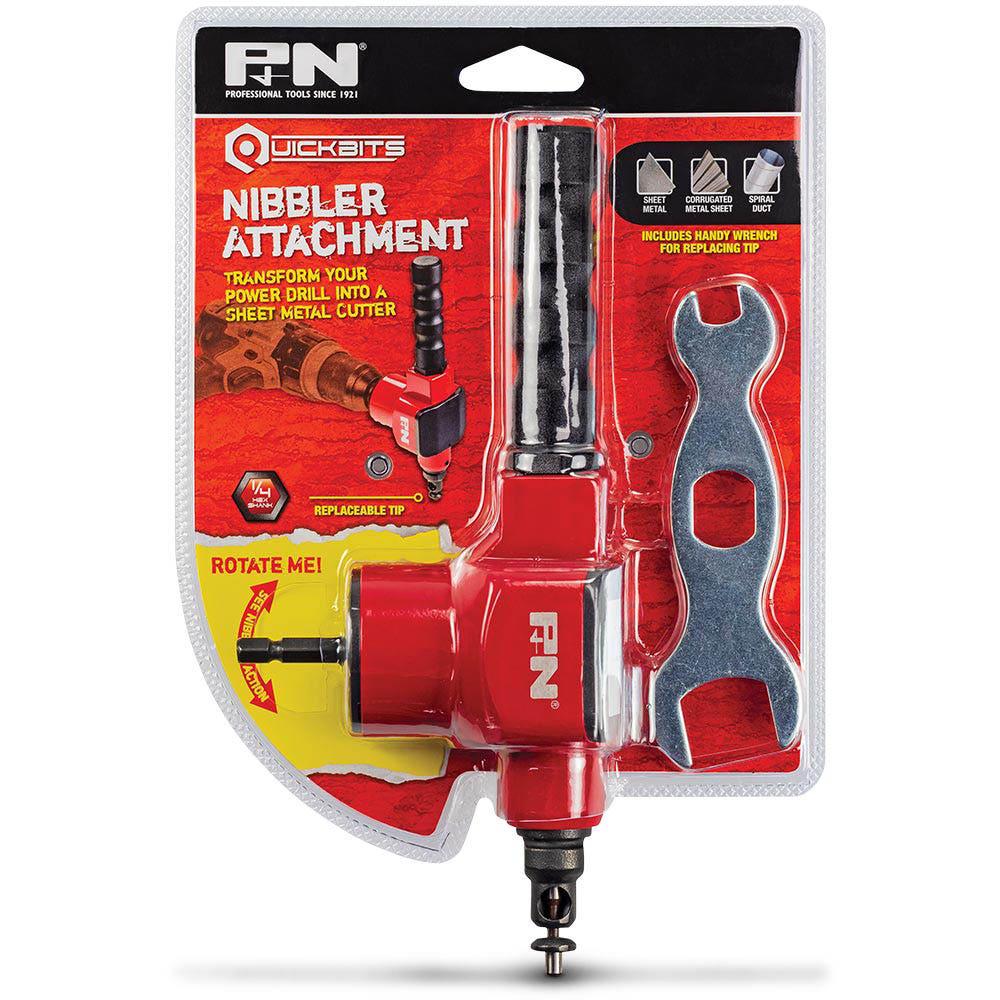 P&N QUICKBITS 1 4-Hex Drill Impact Driver Sheet Metal Nibbler Attachment