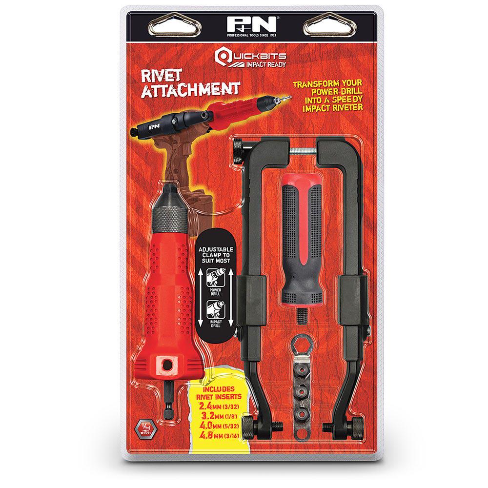 P&N QUICKBITS 1 4-Hex Riveting Drill Impact Driver Attachment