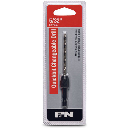P&N QUICKBITS 5 32inch HSS Jobber Drill Bit and 1 4-Hex Quick-Change Adaptor