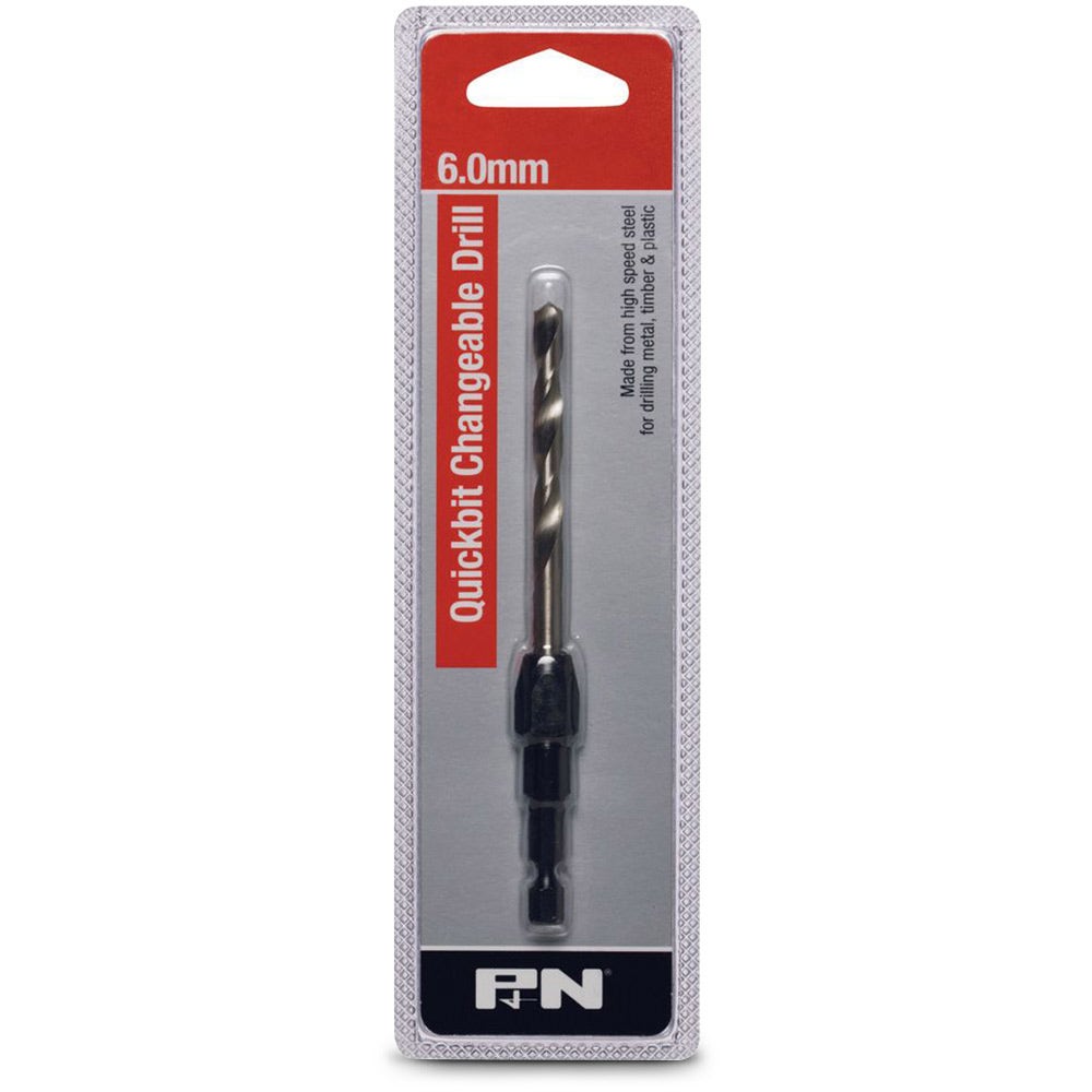 P&N QUICKBITS 6.0mm HSS Jobber Drill Bit and 1 4-Hex Quick-Change Adaptor