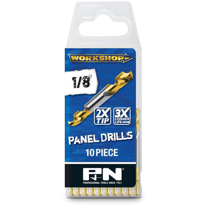 P&N WORKSHOP 1 8inch x 54mm HSS-TiN Double-Ended Panel Drill - 10 Piece