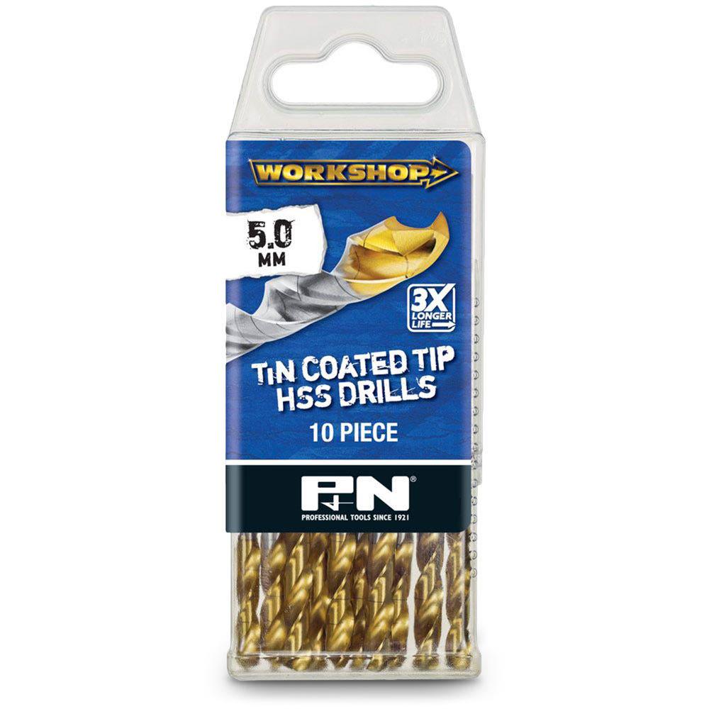 P&N WORKSHOP 5.0 x 86mm HSS-TiN Jobber Drill Bit - 10 Piece