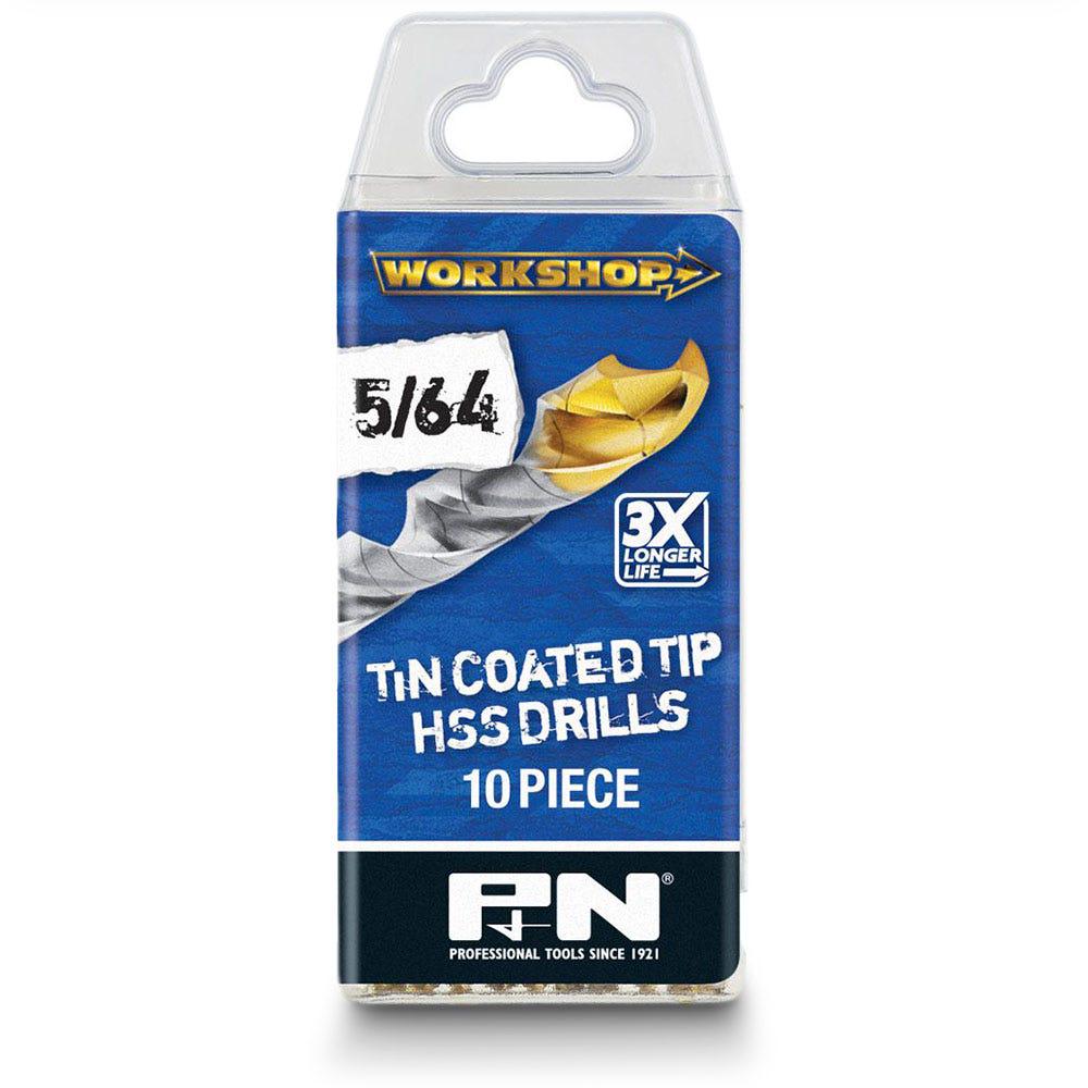 P&N WORKSHOP 5 64inch x 51mm HSS-TiN Jobber Drill Bit - 10 Piece