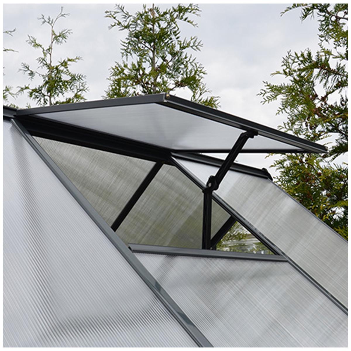 Palram Hybrid Greenhouse 182.9 x 121.9cm With Dark Grey Frame