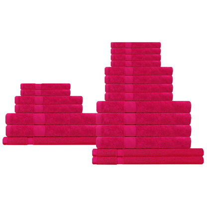 Paris Romance Collection 550gsm Cotton Bath Sheet Set 14 Piece Hot Pink