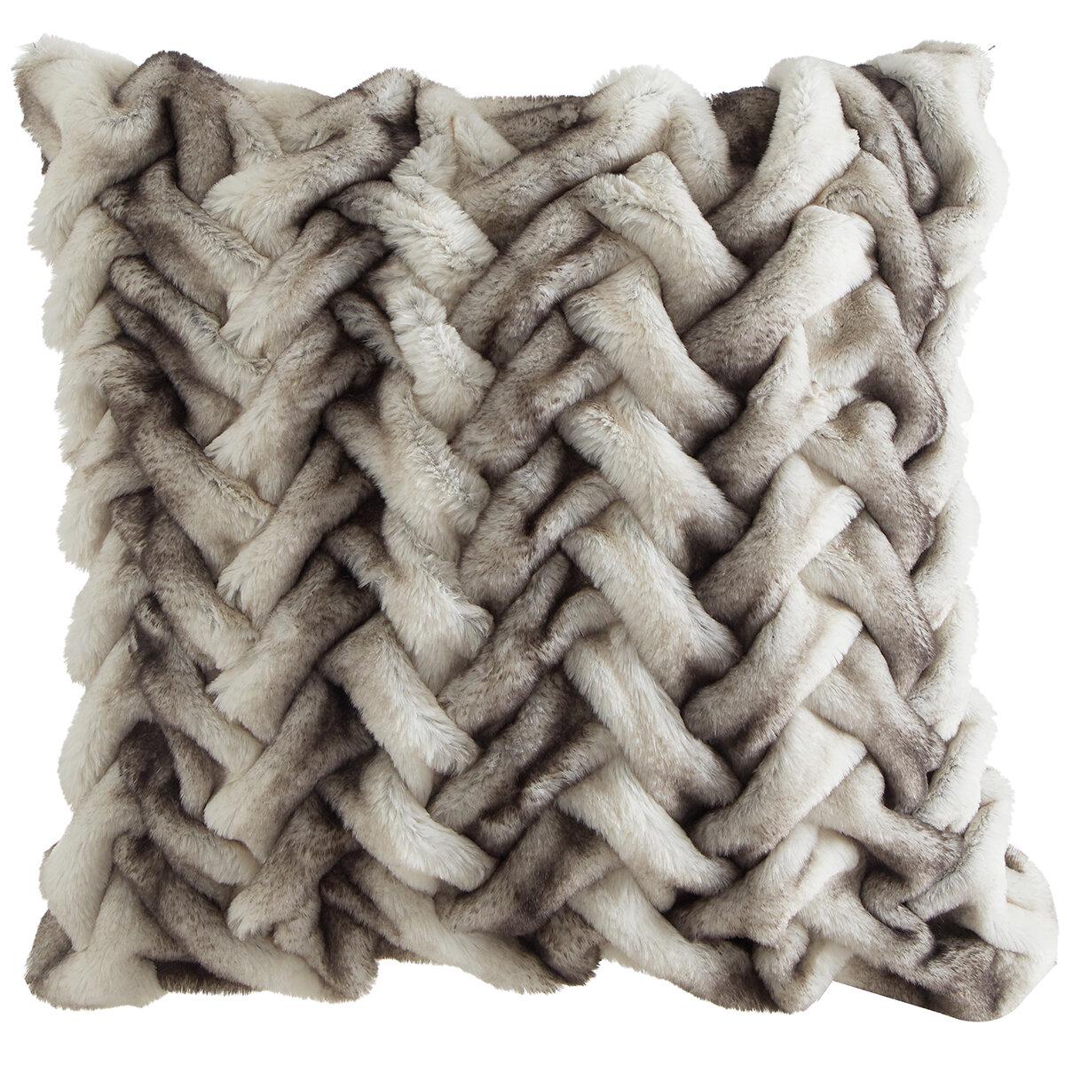 Parklane Braided Ombre Cushion 60cm x 60cm Light Brown