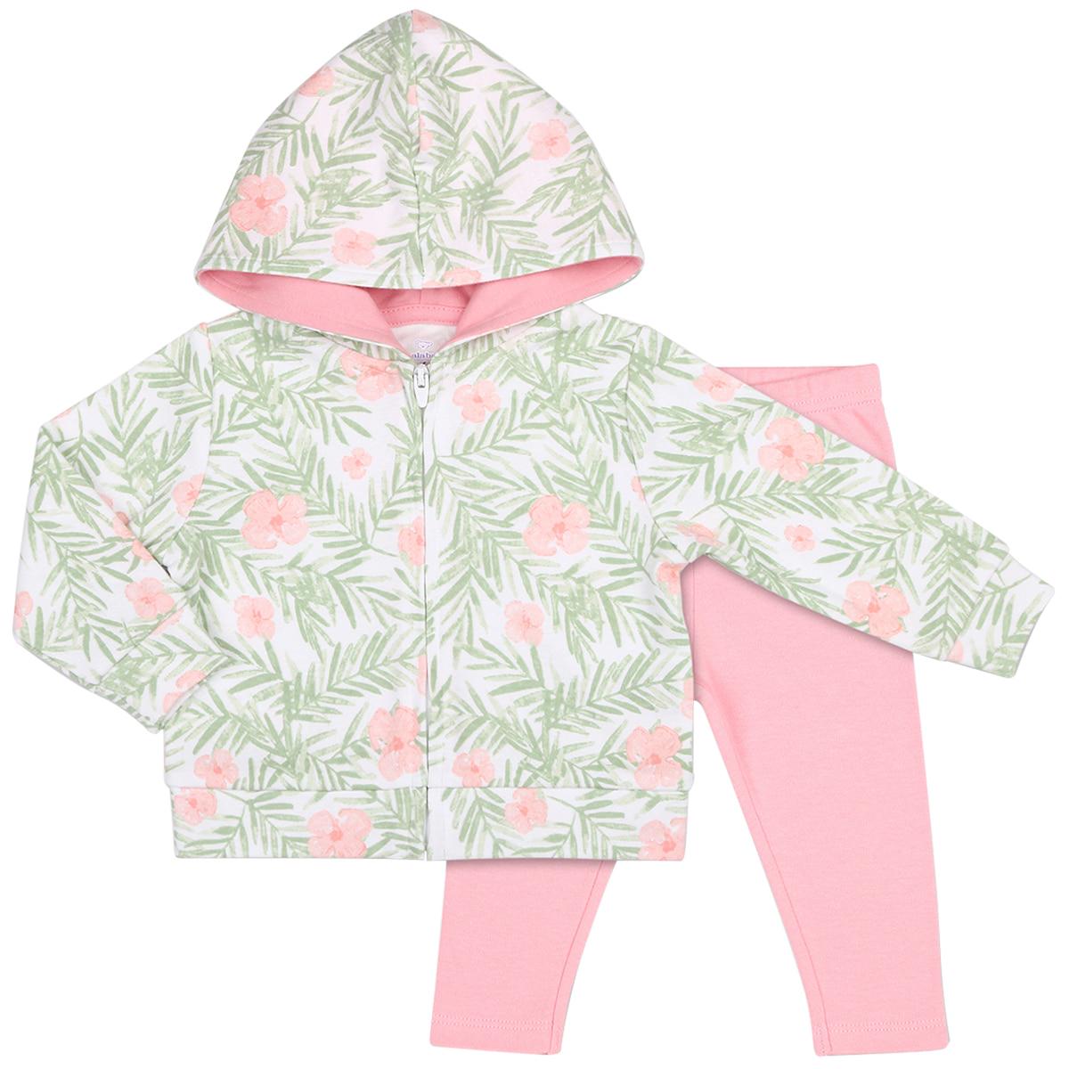 Peanut Shell Baby Clothes Set 2pc Green Hood and Print Pant