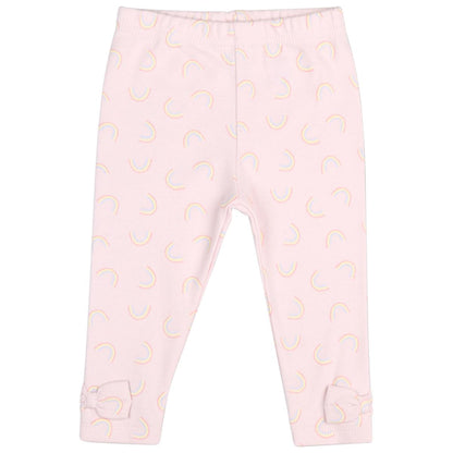 Peanut Shell Baby Clothes Set 2pc White Top and Pink Pant