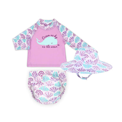 Peanut Shell Children's Swimwear 3pc Set Seashells