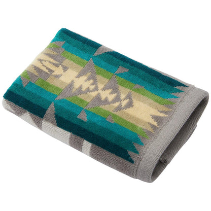 Pendleton Jacquard Wash Cloth Chief Joseph Aqua