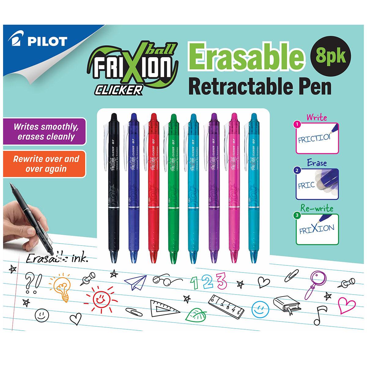 Pilot Frixion Erasable Retractable Pen 8 Pack Rainbow
