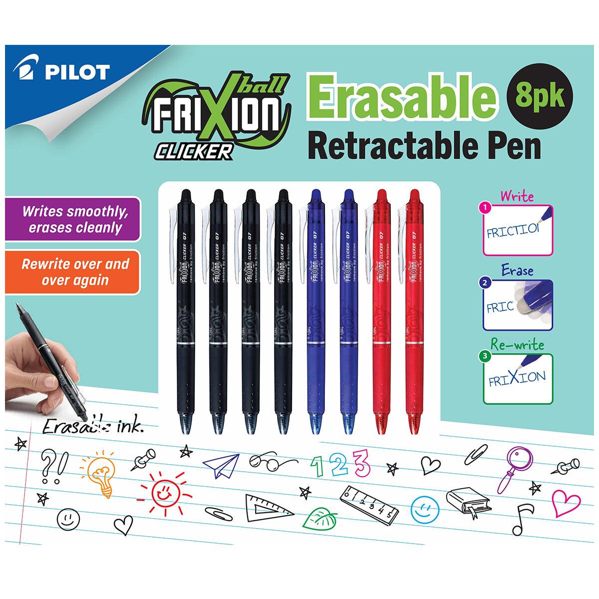 Pilot Frixion Erasable Retractable Pen 8 Pack Rainbow