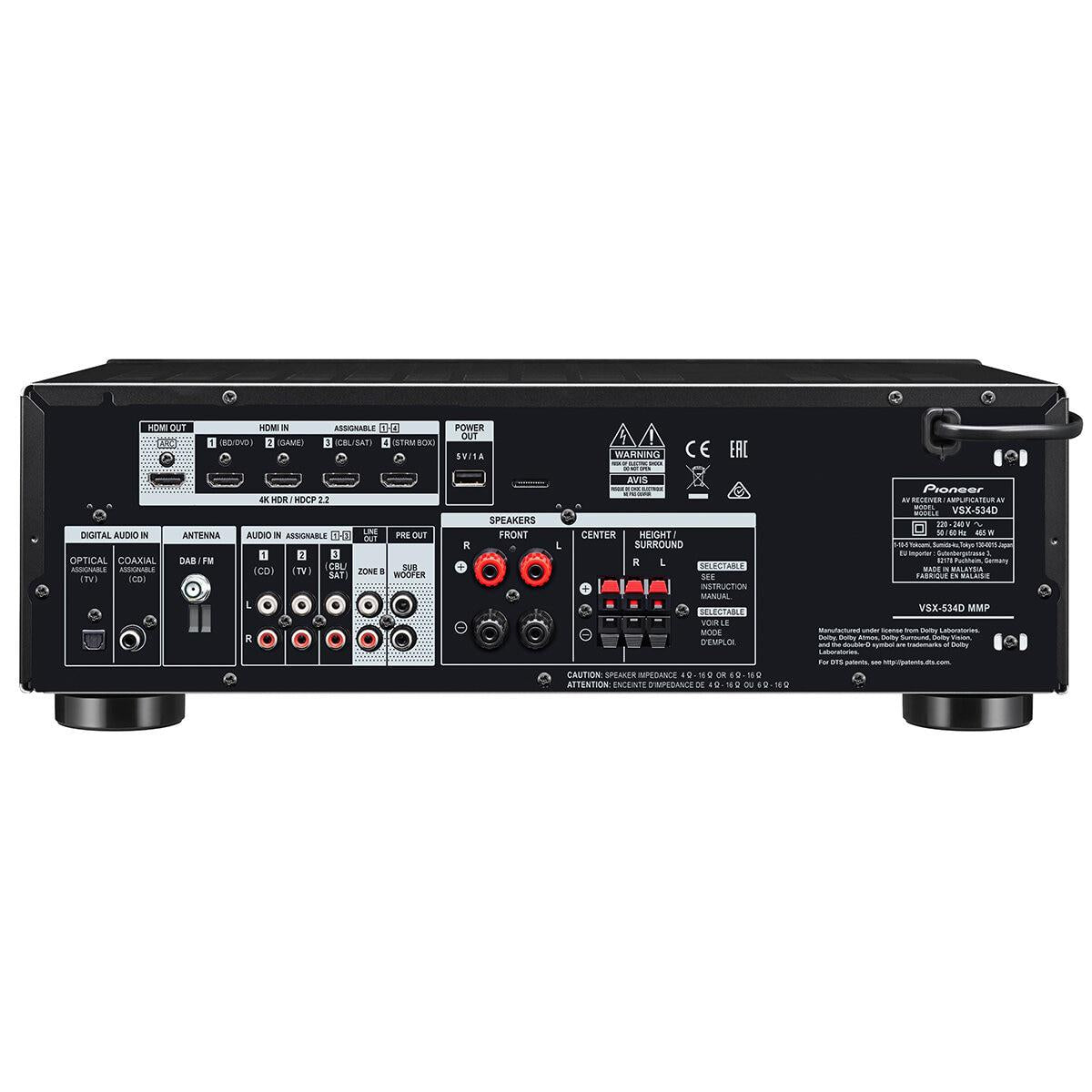 Pioneer 5.2 Channel 4K Amplifier VSX534