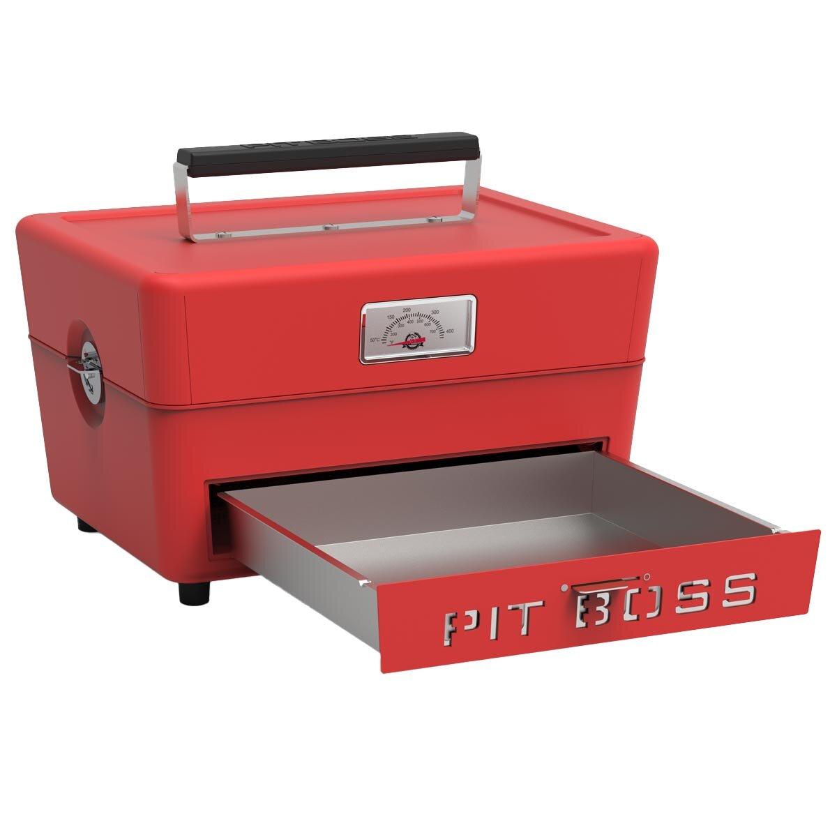 Pit Boss Portable Charcoal Grill With Cover Red