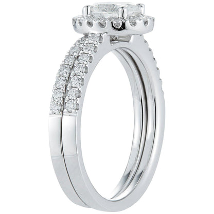 Platinum 1.14ctw Diamond Bridal Set 0.70ctw Oval Centre