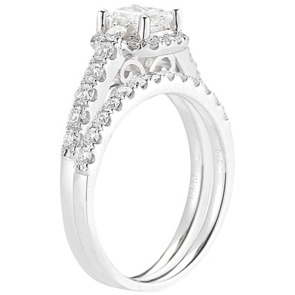 Platinum 1.42ctw Diamond Bridal Set 0.72ctw Centre