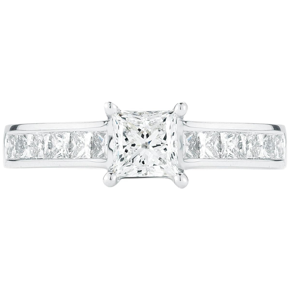 Platinum 2.05ctw Princess Cut Diamond Bridal Set