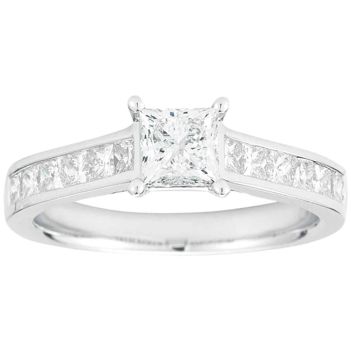 Platinum 2.05ctw Princess Cut Diamond Bridal Set