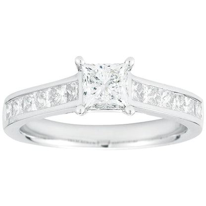 Platinum 2.05ctw Princess Cut Diamond Bridal Set
