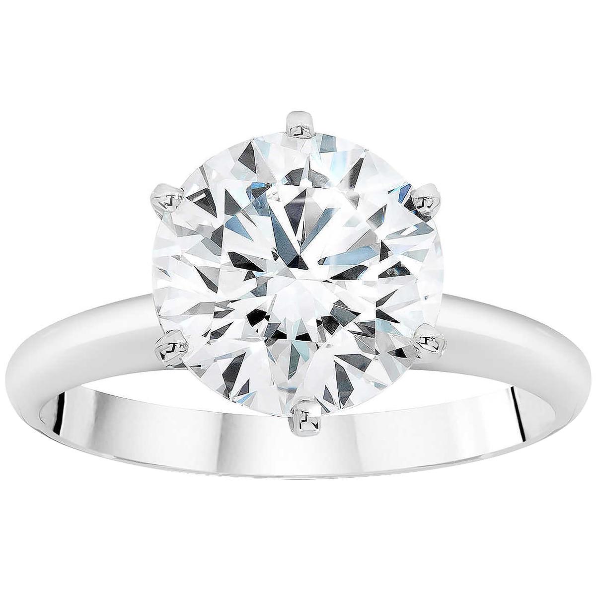 Platinum Round Brilliant 10.03ctw Diamond Solitaire Ring