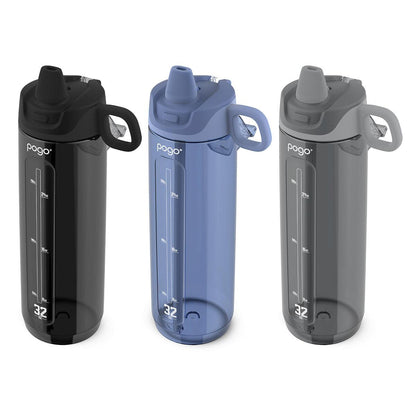 Pogo Tritan Water Bottle 946 ml x 3 Piece Storm Black Grey