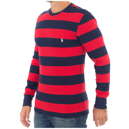 Polo Ralph Lauren Men's Long Sleeve Rugby Polo Red and Navy Stripe