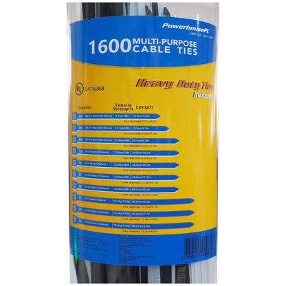Powerhouse PC Heavy Duty Multi-Purpose Cable Tie 1600 Pieces