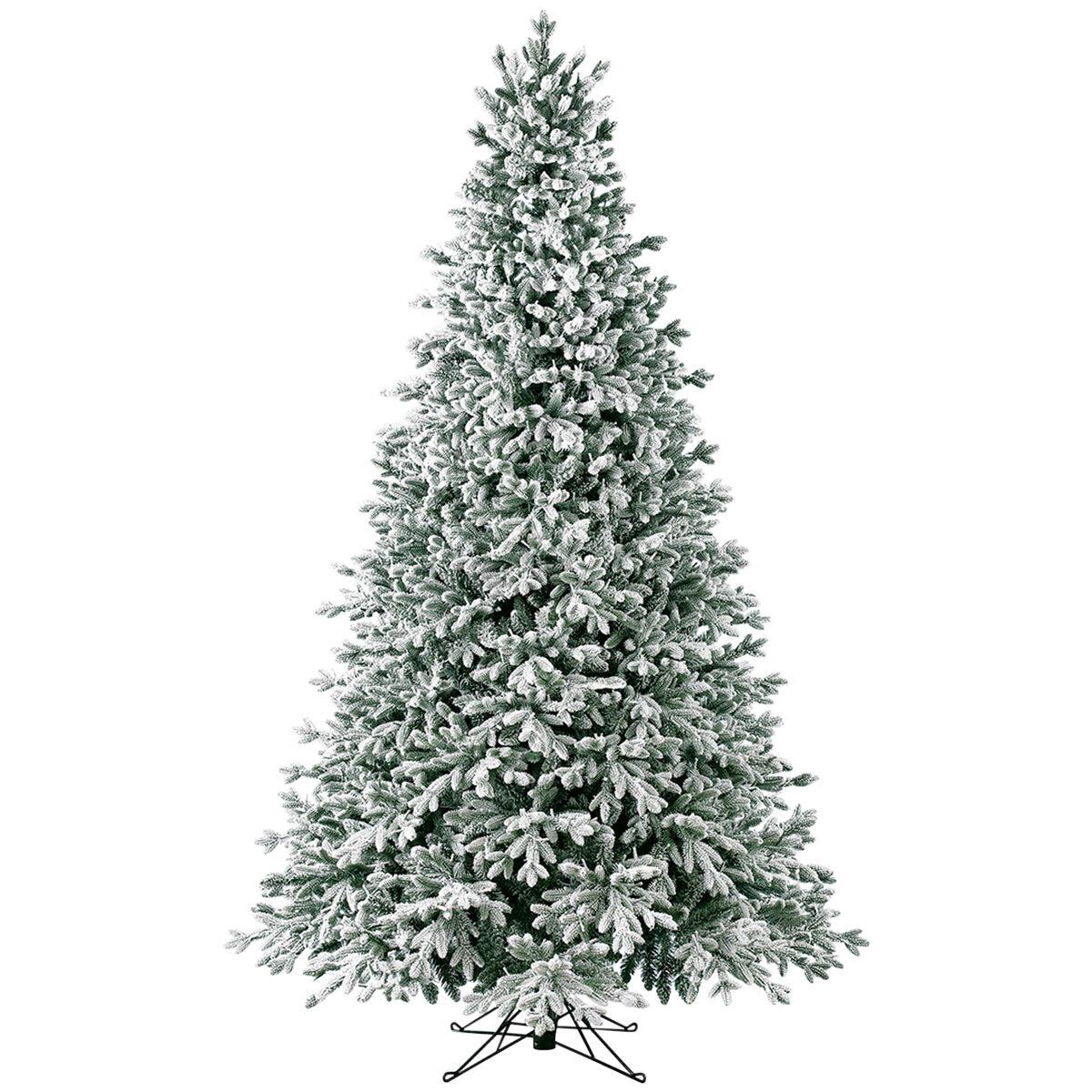 Pre-Lit Aspen Flocked Glitter Christmas Tree 2.2M