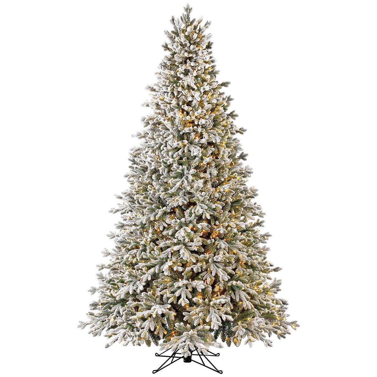 Pre-Lit Aspen Flocked Glitter Christmas Tree 2.2M