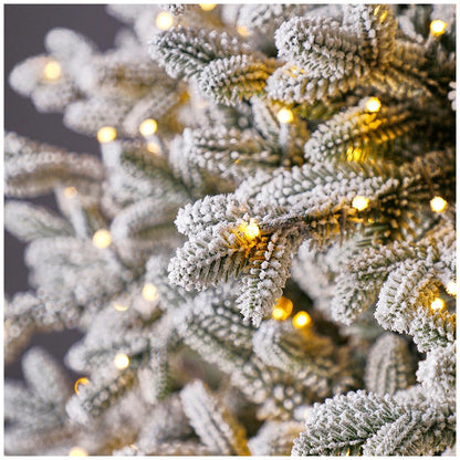 Pre-Lit Aspen Flocked Glitter Christmas Tree 2.2M