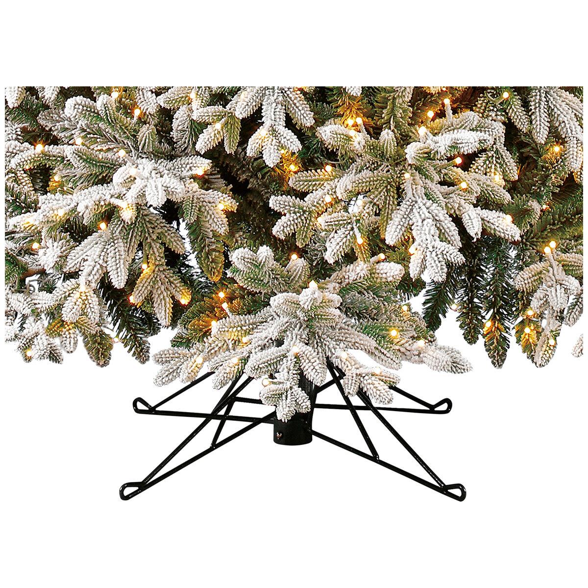 Pre-Lit Aspen Flocked Glitter Christmas Tree 2.2M