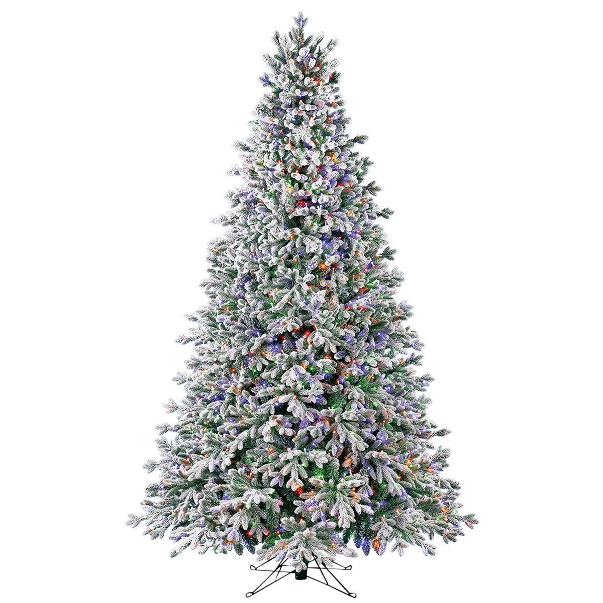 Pre-Lit Aspen Flocked Glitter Christmas Tree 2.2M