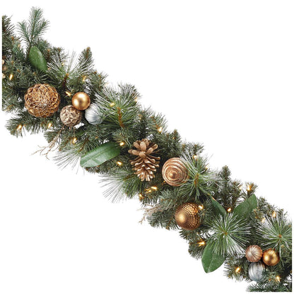 Pre-Lit Decorated Garland 2.7M